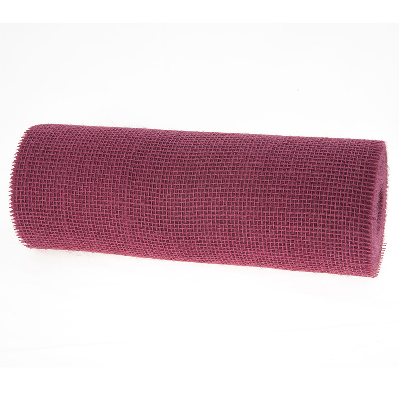 2200130 DEKOR-Jute - Tischläufer: 300mm breit / 10m-Rolle, brombeer