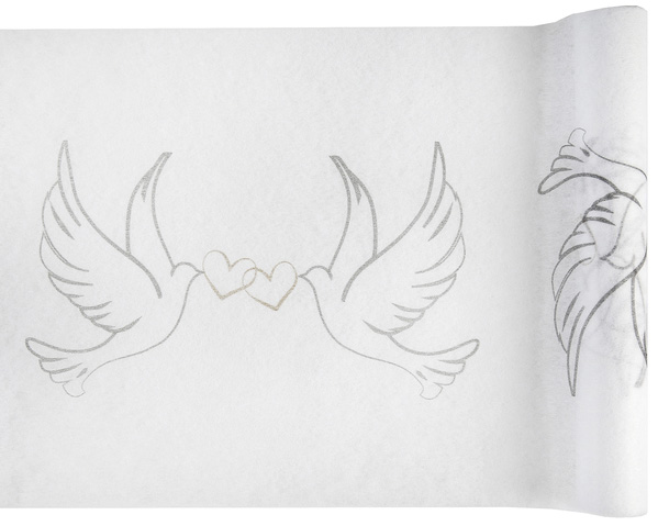 Tischläufer-TAUBEN: 300mm breit / 5m-Rolle