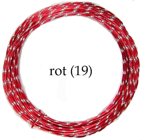 Diamant Aluminiumdraht mit Strasseffekt: rot (19) dia. 2mm / 10m-Beutel