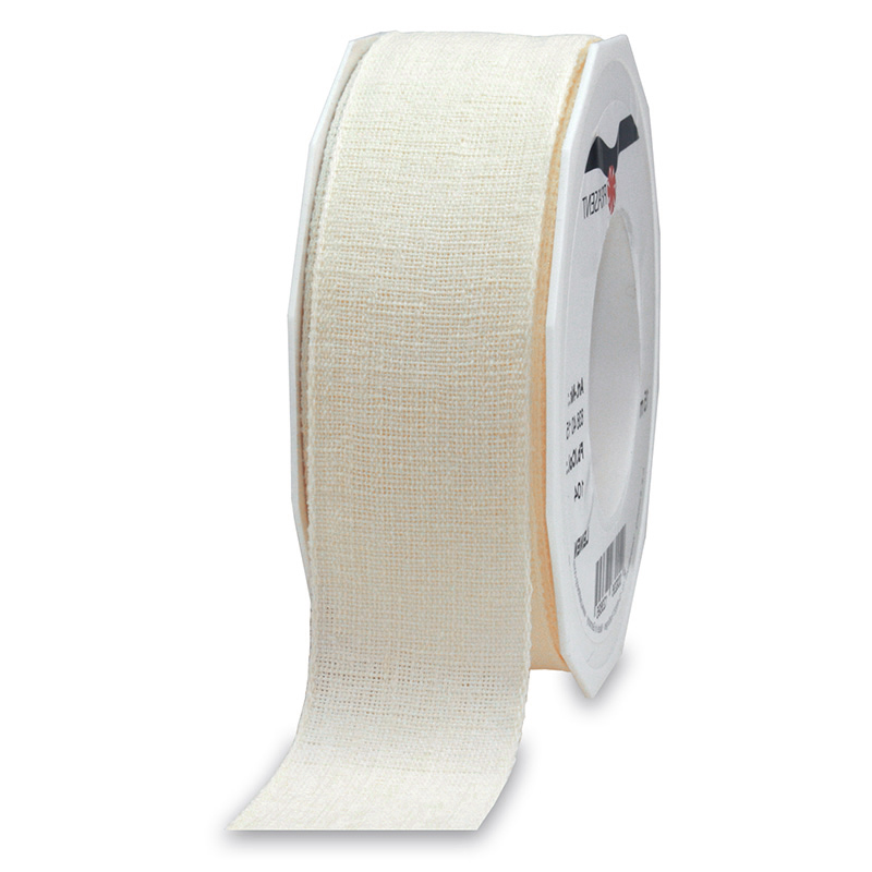 8384015104 LEINEN, creme: 40mm breit / 15m-Rolle, mit feiner Webkante