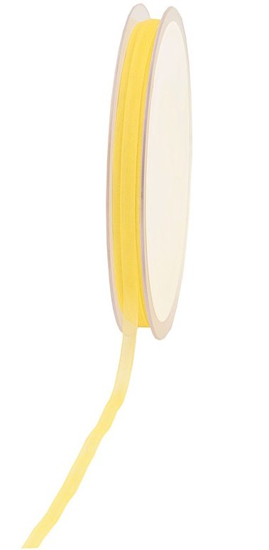 Organzaband: 3mm breit / 50m-Rolle, hellgelb