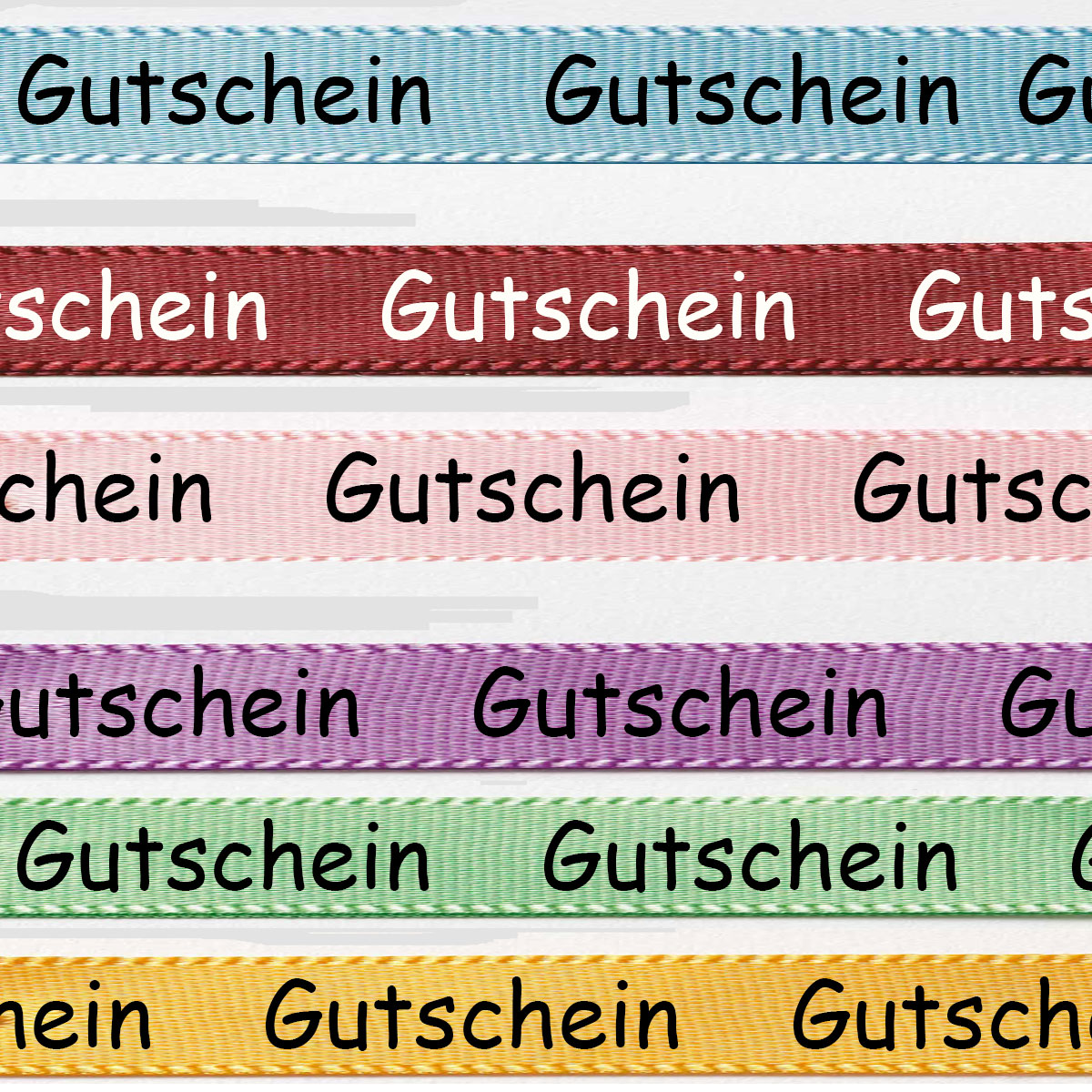 Übersicht Satinband Danke-Farbauswahl: 15mm breit - 25m-Rolle