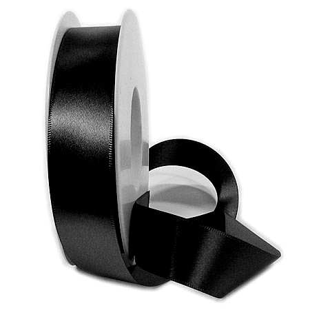 Satinband SATINA, schwarz: 25 mm breit, 50 Meter