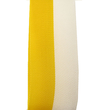 Vereinsband Schützenband, Gelb-Weiss, 75mm breit / 25m-Rolle