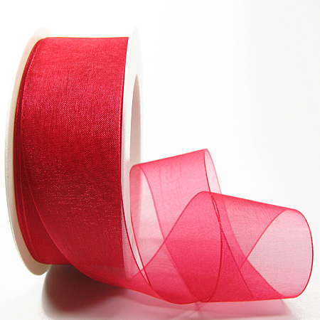 1250038042 Organzaband: 38mm breit / 25m-Rolle, rot: 1250038042