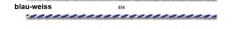 Kordel, blau-weiss: 2mm breit / 50m-Rolle