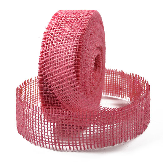 2140-107 Juteband-Rupfenband, rosa: 40mm breit / 20m-Rolle
