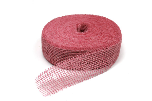 Jute-5-cm-3030-Pink_600x600 Juteband hart appretiert, rosa: 50mm breit / 40m-Rolle