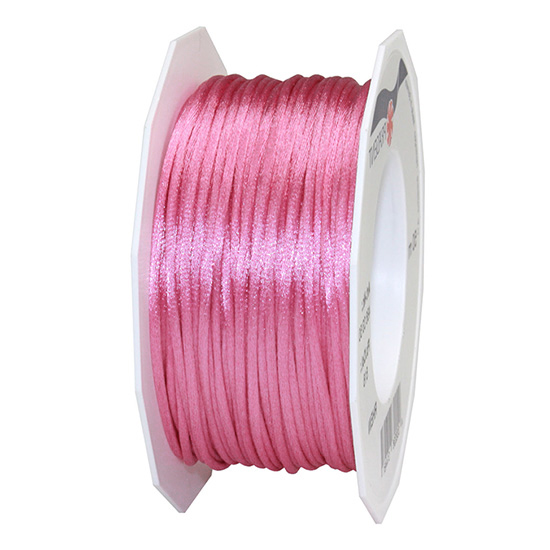 Satinkordel-Seidenkorde pink:  3mm Ø breit / 50m-Rolle