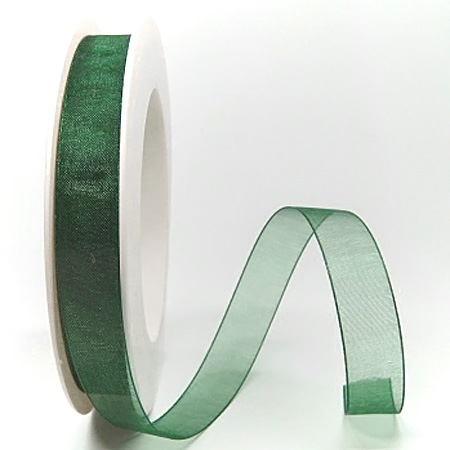 1250015039 Organzaband tannengrün: 15mm breit /25m-Rolle