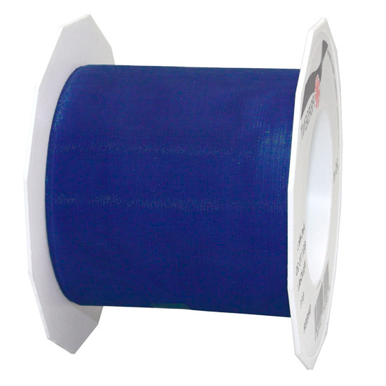 Organzaband-Sheer: 72mm breit / 25m-Rolle, royalblau..