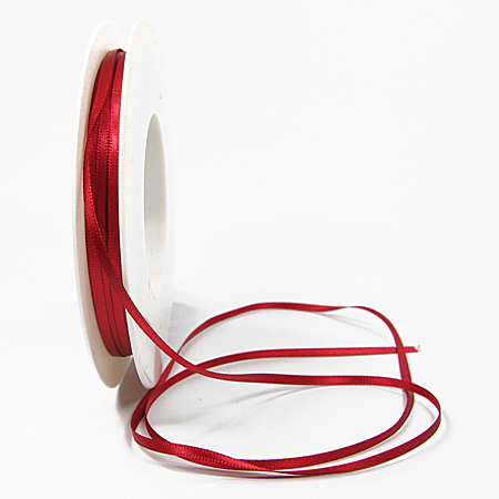 3mm-rot-042 Satinband-SINFINITY, rot: 3mm breit / 50m-Rolle, mit feiner Webkante