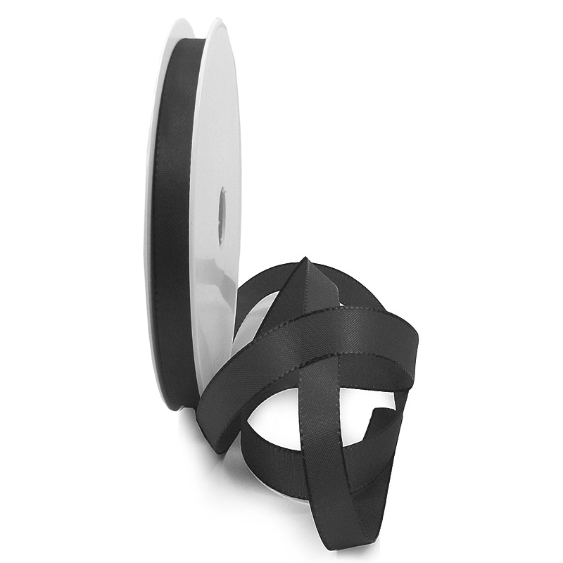 dunkelgrau-533-08-128 Taftband, dunkelgrau: 8mm breit / 50m-Rolle