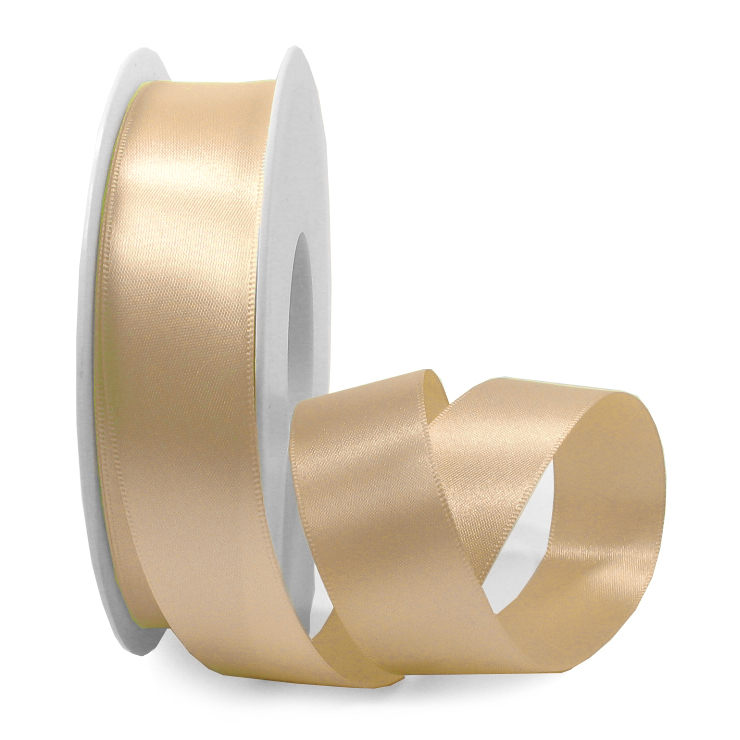 Satinband-SINFINITY, kaschmir-beige: 25mm breit / 25m-Rolle, mit feiner Webkante