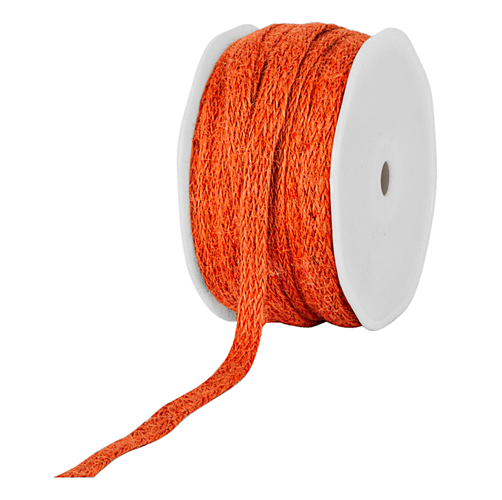 Jute-Flechtband, orange: 12mm breit / 20m-Rolle