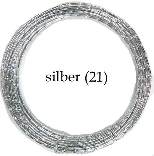 Diamant Aluminiumdraht mit Strasseffekt: silber (21) dia. 2mm / 10m-Beutel