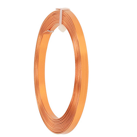 orange-3-NEU Aluminium-Flachdraht: ca. 5mm x 1mm - 10m-Ring: orange (16)