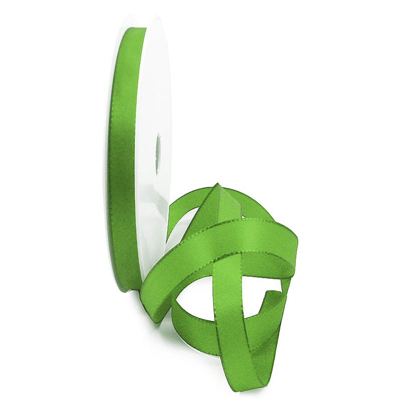 geschenkband_10mm_50m_lindgruen Taftband, lindgrün: 10mm breit / 50-Rolle, mit feiner Webkante