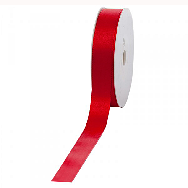 Taftband, rot: 25mm breit / 50m-Rolle, mit feiner Webkante.