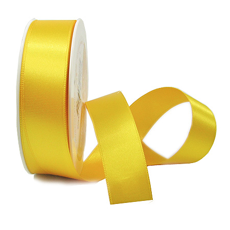 25mm-hellgelb-118 Satinband SINFINITY, hellgelb: 25mm breit / 25m-Rolle, mit feiner Webkante.