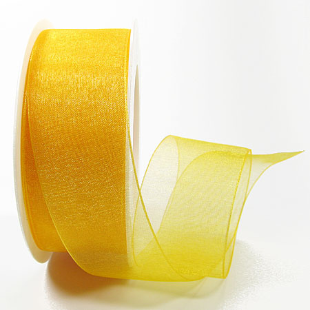 temporganza-38mm-gelb3226XqqUbFFvqFM Organzaband: 38mm breit / 25m-Rolle, gelb.