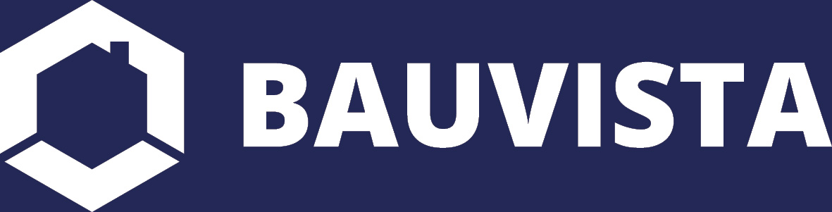 bauvista_084-weiss LOGO-Weiß-Druck, "BAUVISTA"- Marineblau: 15mm / 25m, Rapport: 1 cm, gem. eps.-Datei