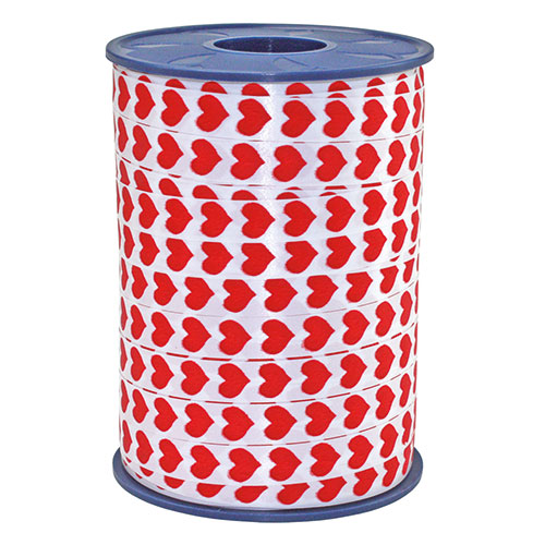5529600-1 Ringelband-Honeymoon: 10mm breit / 250m-Rolle, weiß-rot