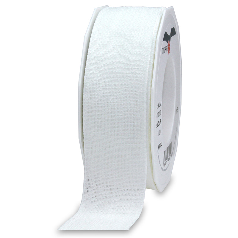 8384015601 LEINEN, weiss, 40mm breit / 15m-Rolle
