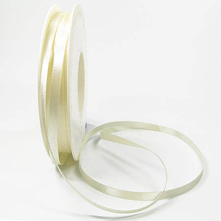 Satinband: 10mm breit / 25m-Rolle, champagner