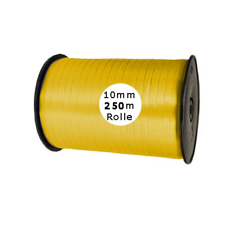 10mm-gelb Ringelband: 10mm breit / 250m-Rolle, gelb