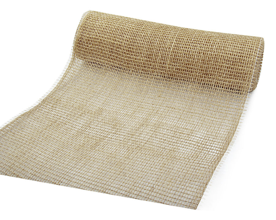 2200103-1 DEKOR-Jute - Tischläufer: 300mm breit / 10m-Rolle, natur