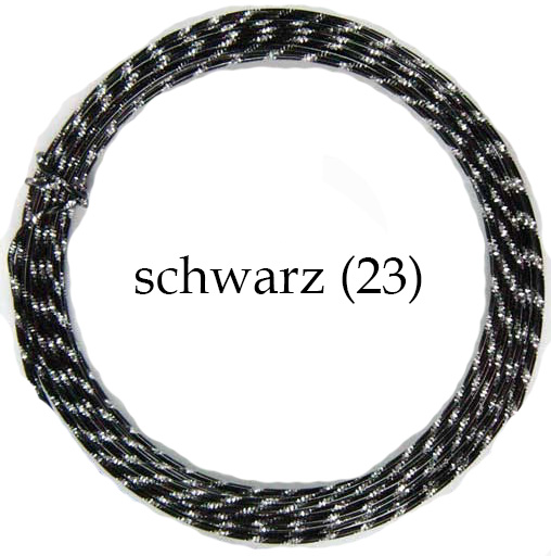 Diamant Aluminiumdraht mit Strasseffekt: schwarz (23) dia. 2mm / 10m-Beutel