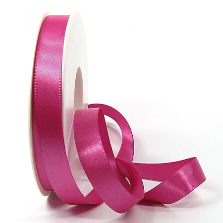 Satinband SINFINITY, pink: 15mm breit / 25m-Rolle, mit feiner Webkante.