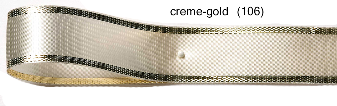 Satinband EASY mit Goldkante: creme-gold (106)