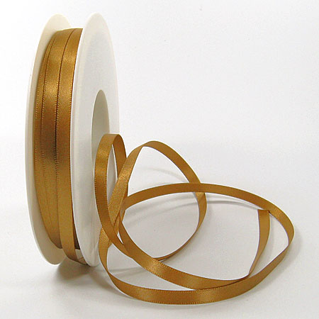 12100-6-178-gold Satinband SINFINITY, gold: 6mm breit / 50m-Rolle, mit feiner Webkante.