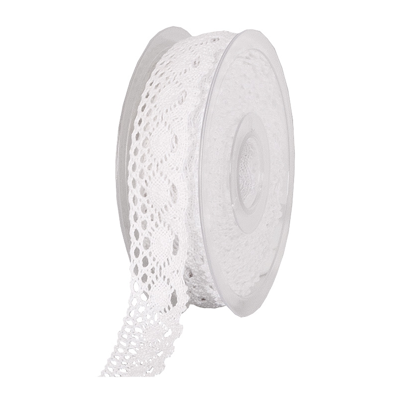 801813301 Häkelspitze-SOFT: 28mm breit / 10m-Rolle, weiss