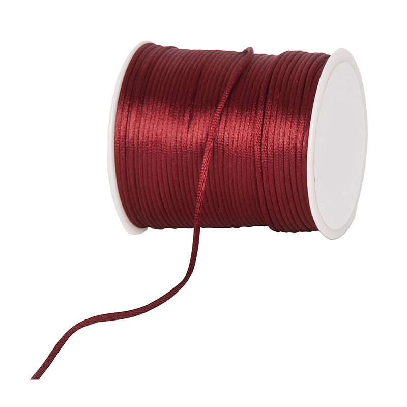 8SLC0468 Satinkordel-Seidenkordel: 3mm Ø breit / 100m-Rolle, weinrot