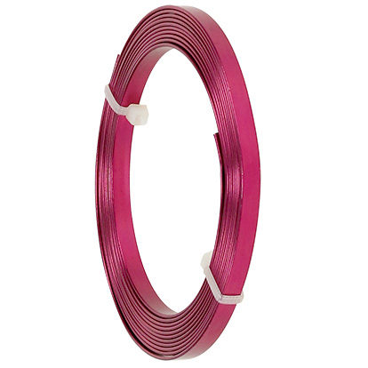 Aluminium-Flachdraht: ca. 5mm x 1mm - 10m-Ring: pink (20)