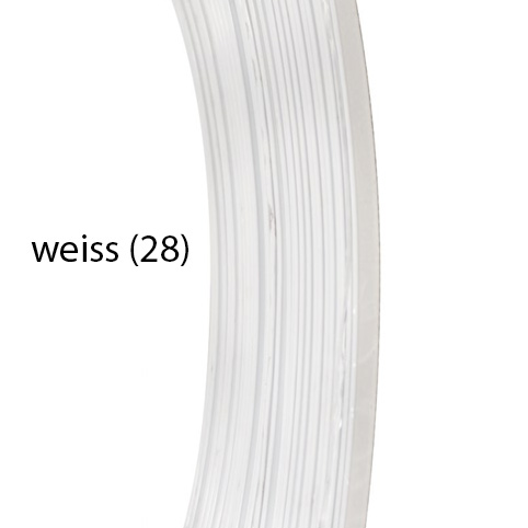 Aluminium-Flachdraht: ca. 5mm x 1mm - 10m-Ring: weiss (28)