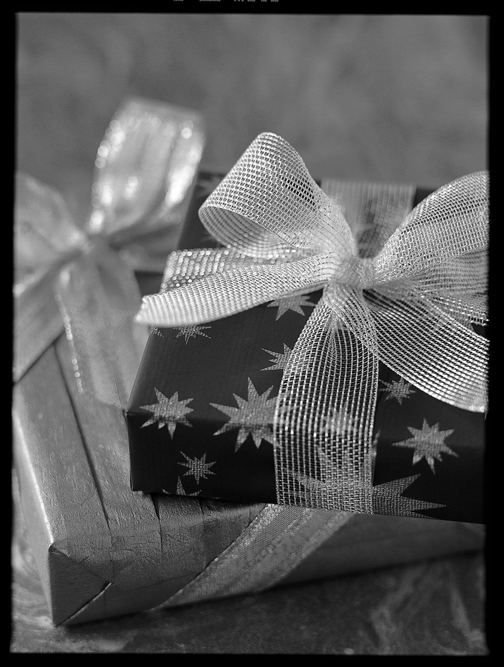 Deko-Beispiel: Gitterband-LUREX, silber: 38 mm breit / 25 Meter