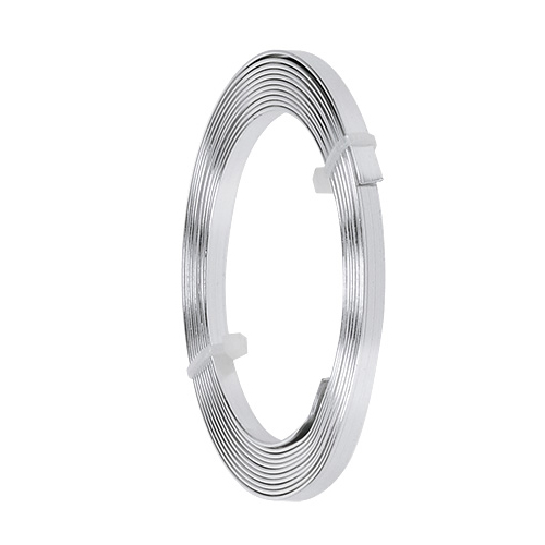 Aluminium-Flachdraht: ca. 5mm x 1mm - 10m-Ring:silber (21)