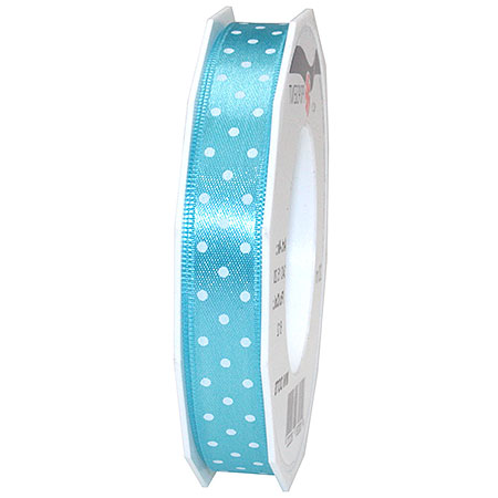 3431520612 Pünktchenband, hellblau: 15mm breit / 20m-Rolle