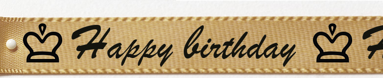 Happy-birthday-gold Satinband "Happy birthday", gold: 15mm breit / 25m-Rolle