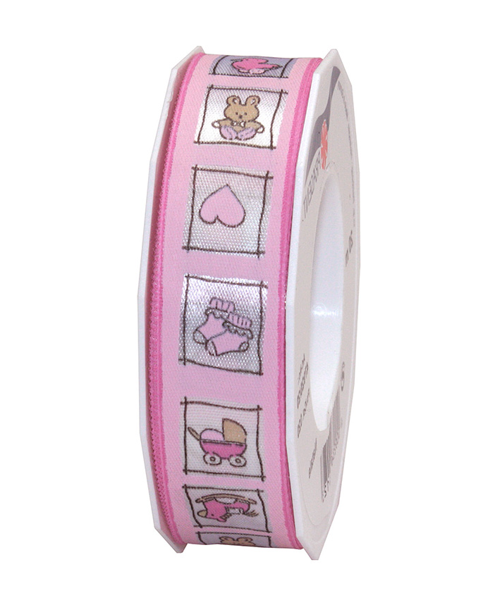 Babyband-NATALE: 25mm breit / 20m-Rolle, rosa