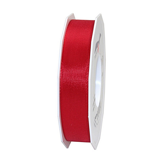 Taftband, rot: 25mm breit / 50m-Rolle, mit feiner Webkante.