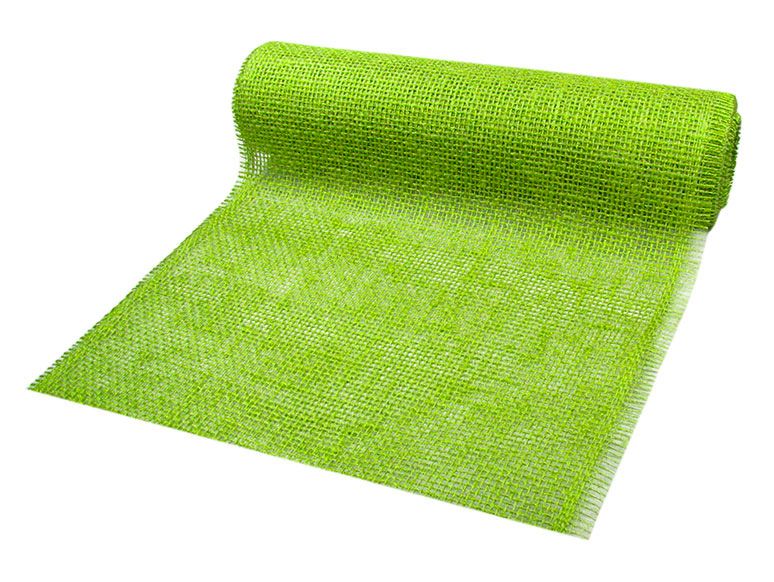 2200110 DEKOR-Jute - Tischläufer: 300mm breit / 10m-Rolle, apfelgrün