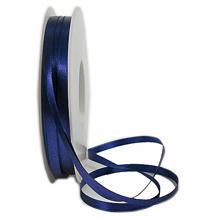 Satinband-SINFINITY, marineblau: 6mm breit / 50m-Rolle, mit feiner Webkante