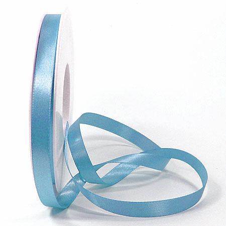 Satinband: 10mm breit / 25m-Rolle, eisblau.