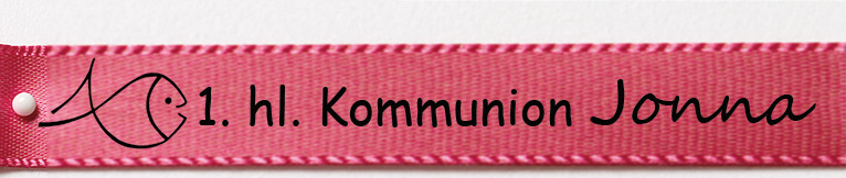 Beispiel Kommunionsband, pink: 15mm breit / 25m-Rolle