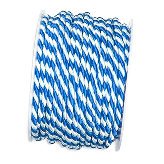 4mm-blau-weiss1 Kordel, blau-weiß: 4mm breit / 25m-Rolle